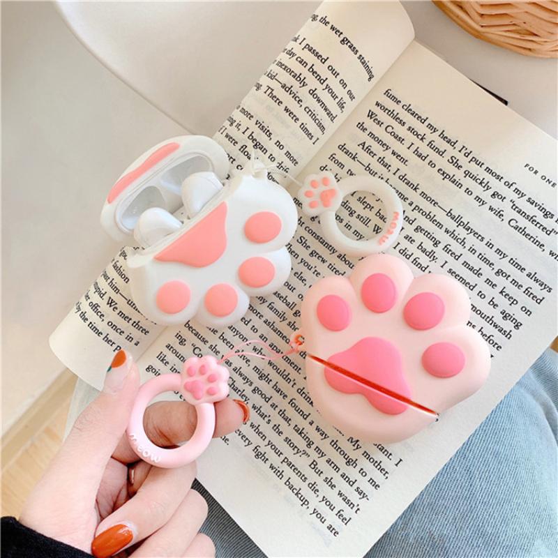 Earphone Accessories 1PCS For Airpod Headset Cute Cat Cartoon for Apple AirPods Case for Airpods2 Cover Wireless Bluetooth Headset Storage Box Cover - US Fast Shipping
