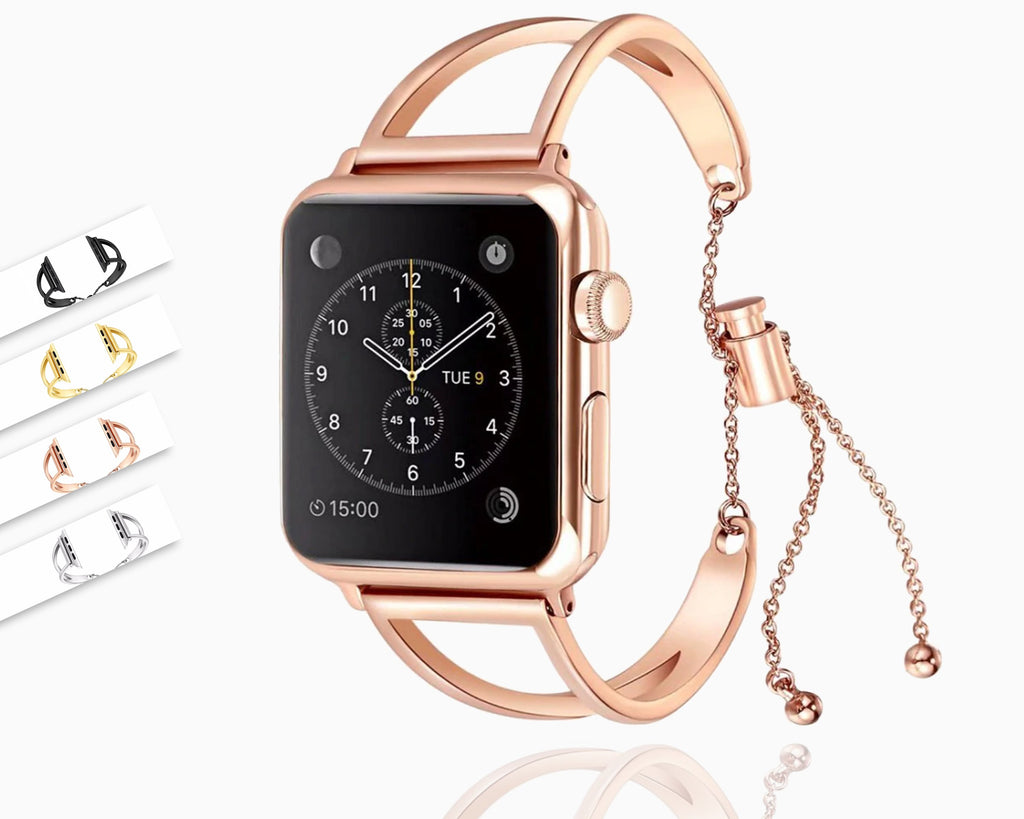 apple watch bands Apple Watch Series 5 4 3 2 Band, Apple Watch Minimalist Band Cuff, Luxury Bracelet Fits 38mm 40mm 42mm 44mm - US fast shipping