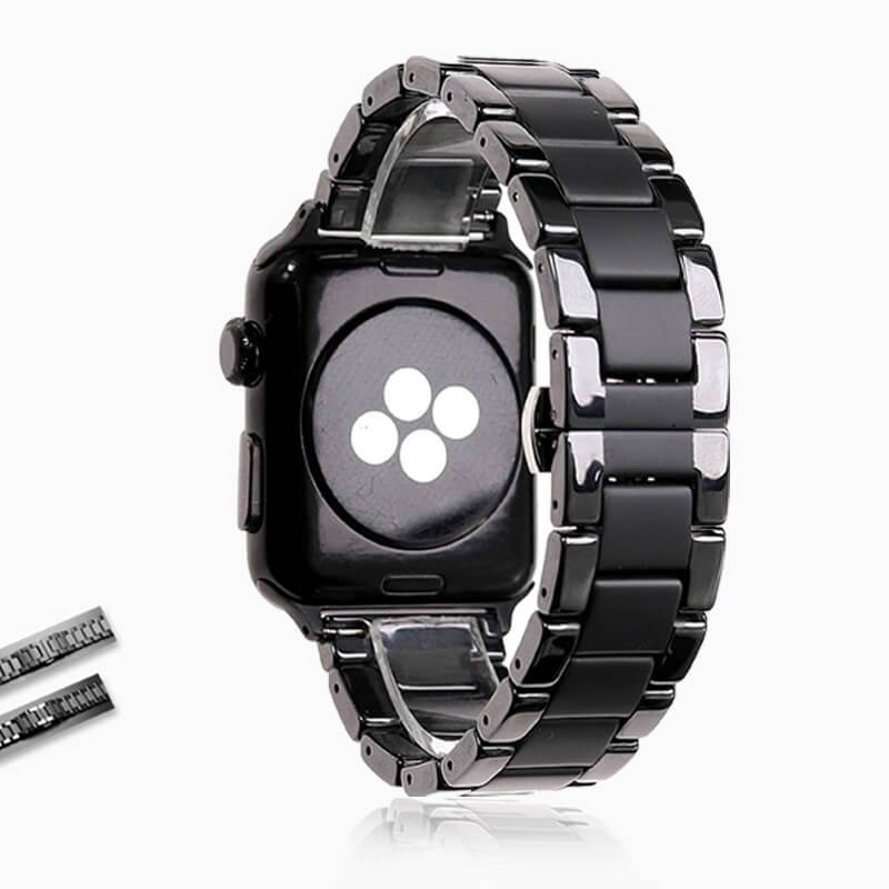 Watchbands Apple Watch Series 6 5 4 3 2 Band, New Men Style Ceramic Sandblasting Matte Sport Black iWatch, fits Nike Sports  38mm, 40mm, 42mm, 44mm