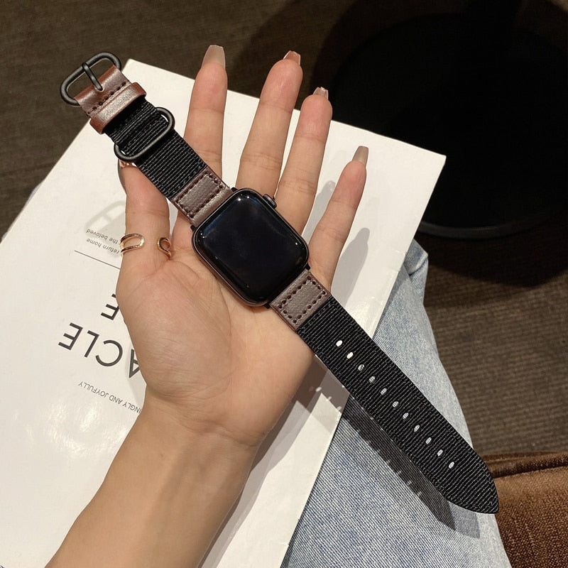 LV-Handmade Design Luxury Leather Apple Watch Band Models  38-40-41-42-44-45-49mm