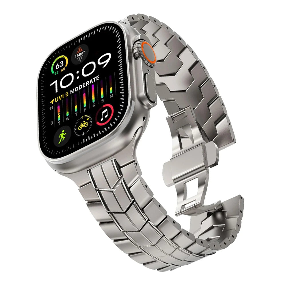 50％ Off | Titanium Band for Apple Watch Ultra 2 49mm series 9 45mm 42 44mm Bracelet Correa Strap for iWatch ultra 8 7 6 5 4 se 41 38 40mm