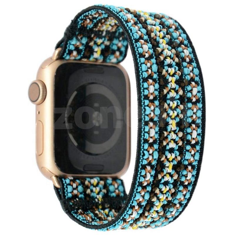 Watchbands Neon red green ethnic pattern apple watch band straps 38 40 42 44 mm series 5 4 3 2 1