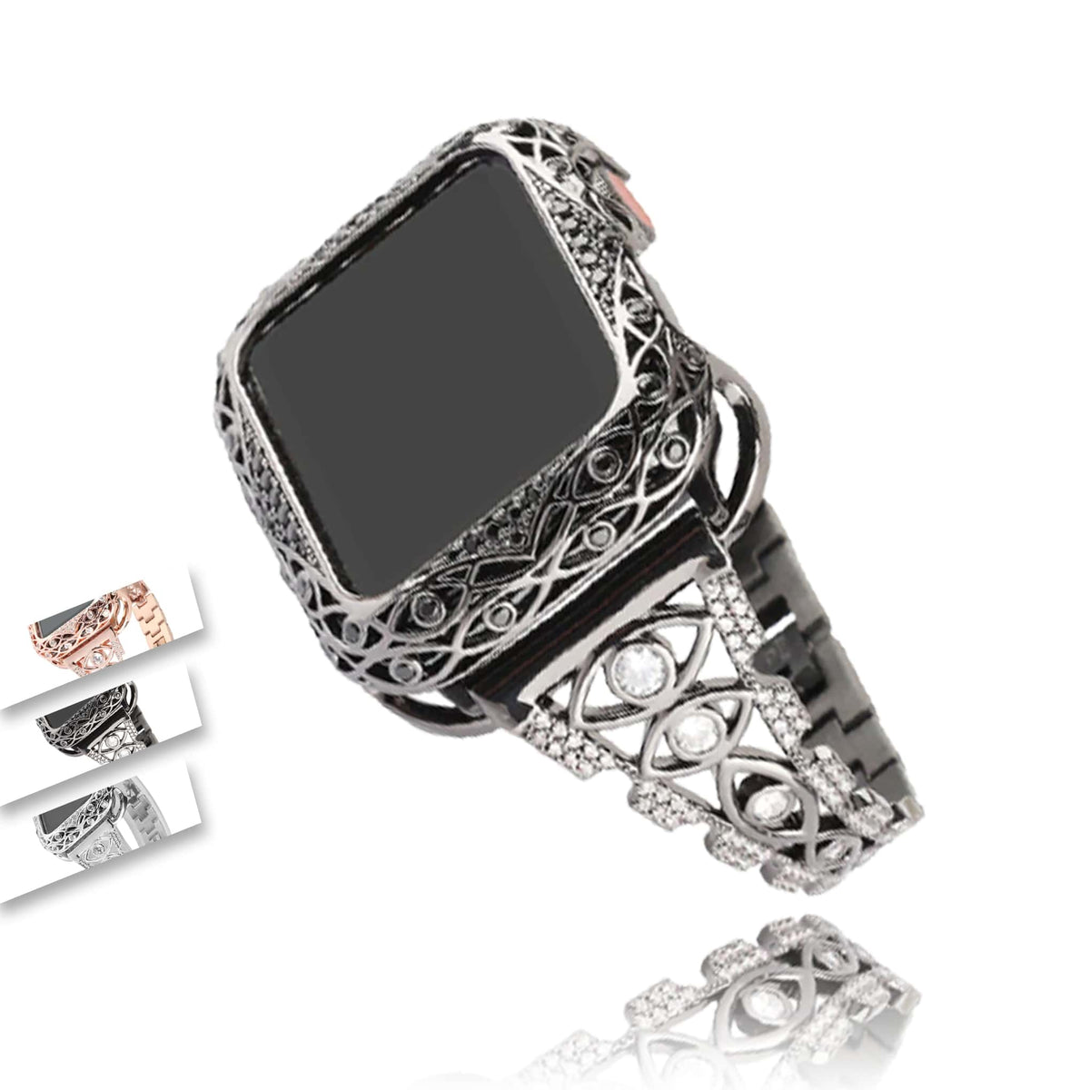 Luxury designer Apple Watch 2pcs Case & band strap set, bling ladies –  www.