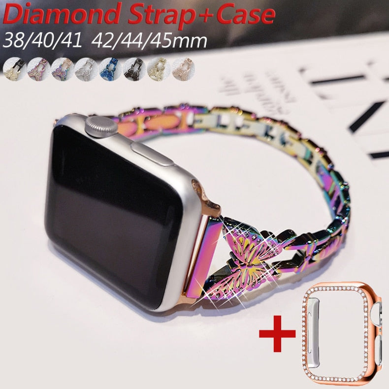 Fits Apple Watch Series 8 7 6 SE 40/44/45mm Women Men Fashion iWatch Band  Strap