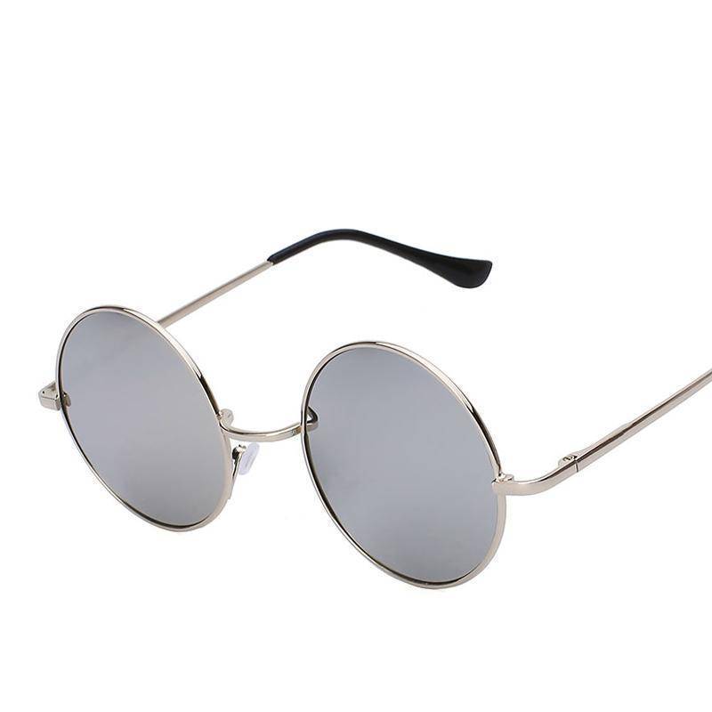 8 colors, Round Steampunk Unisex Metal Brand Designer Sunglasses UV400