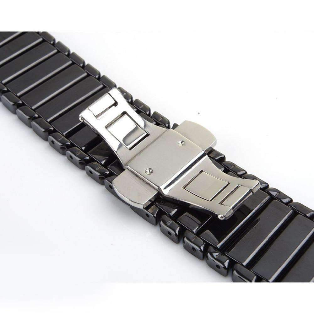 Accessories Apple Watch Series 6 5 4 Band, Ceramic Link Loop Strap Butterfly Clasp