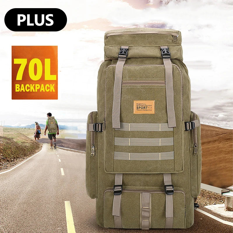 70L Camping Backpack Men Bags Military Tactical Rucksack For Outdoor Climbing Hiking Travel Back Packs mochila hombre XA84D