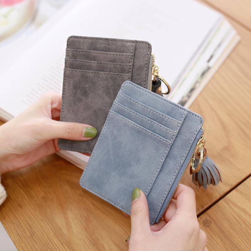 Women's Slim Credit Card Holder Wallet - 16 Card Case Organizer, Mini Soft Wallet, Oil Wax Red