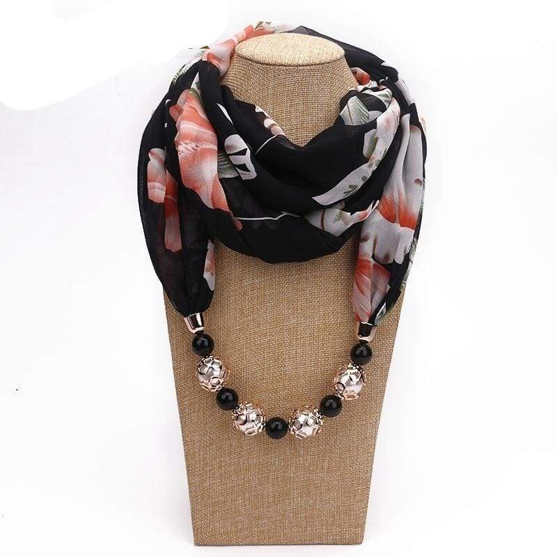 Clothing New Pendant Scarf Necklace, Bohemia Necklaces For Women Scarves, Chiffon Pendant Jewelry Wrap Choker