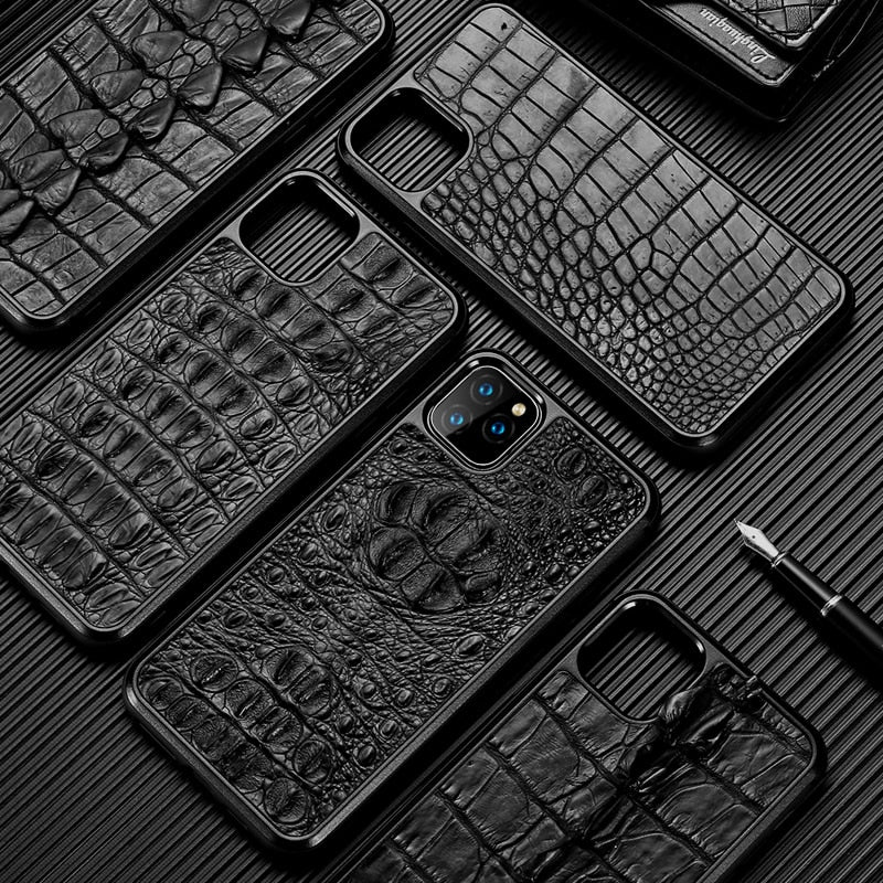Heavy protective shockproof Real Crocodile case For Iphone 14, 13 pro max 13pro 13 mini Genuine leather cover For iphone 12 pro Max|Phone Case & Covers|