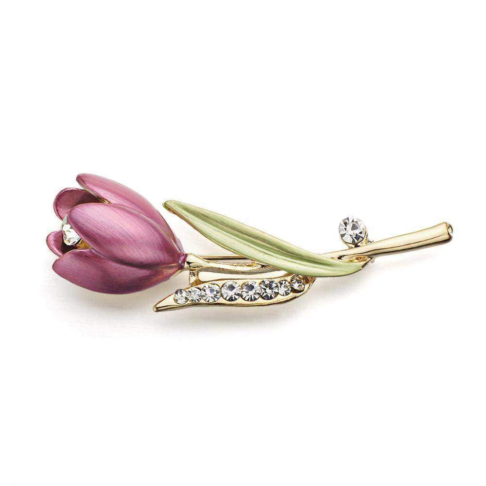 jewelry Elegant Tulip Flower Crystal Brooch Pin