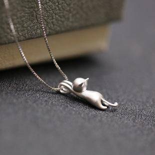 925 Sterling Silver,  Cute Cat Necklaces & Pendants