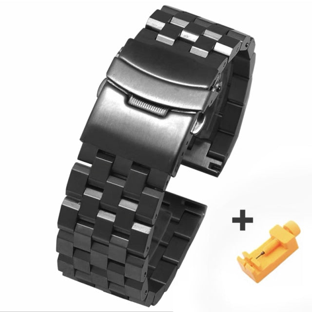 Premium Steel Metal Men Watch Bracelet Women Solid Brushed Band Belt For Gear S3 Galaxy Watch 18 20mm 22mm 24mm Strap|Watchbands|