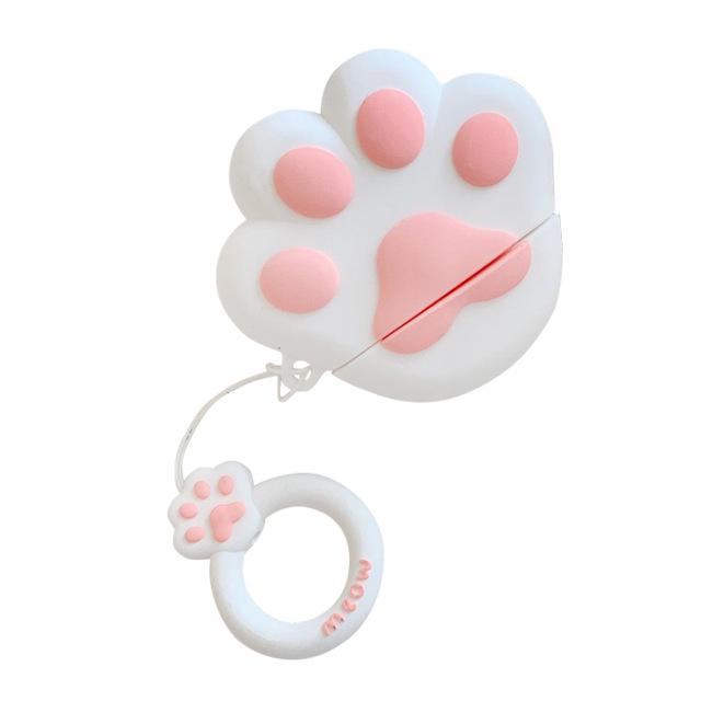 Earphone Accessories White 1PCS For Airpod Headset Cute Cat Cartoon for Apple AirPods Case for Airpods2 Cover Wireless Bluetooth Headset Storage Box Cover