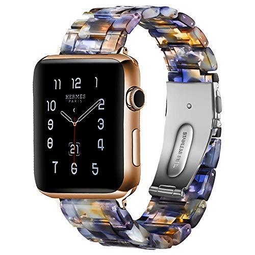 Watchbands Blue water / 42mm/44mm Resin Strap For Apple watc0h 5 4 44mm 40mm iwatch band 42mm 38mm stainless steel buckle Watchband bracelet Apple watch 5 4 3 2 1