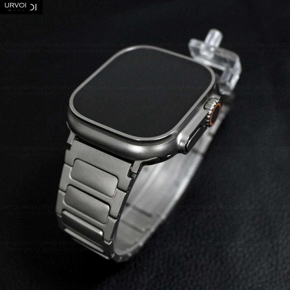 Full Titanium band for Apple Watch Ultra 2 link bracelet Series 9 8 7 6 SE54 buckle strap for iWatch 49mm adjust tool