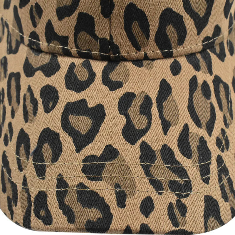 The New Round Top Hat Men Women Leopard Print Baseball Cap Outdoor sun-shading Versatile Duck Tongue Cap Casquette Homme