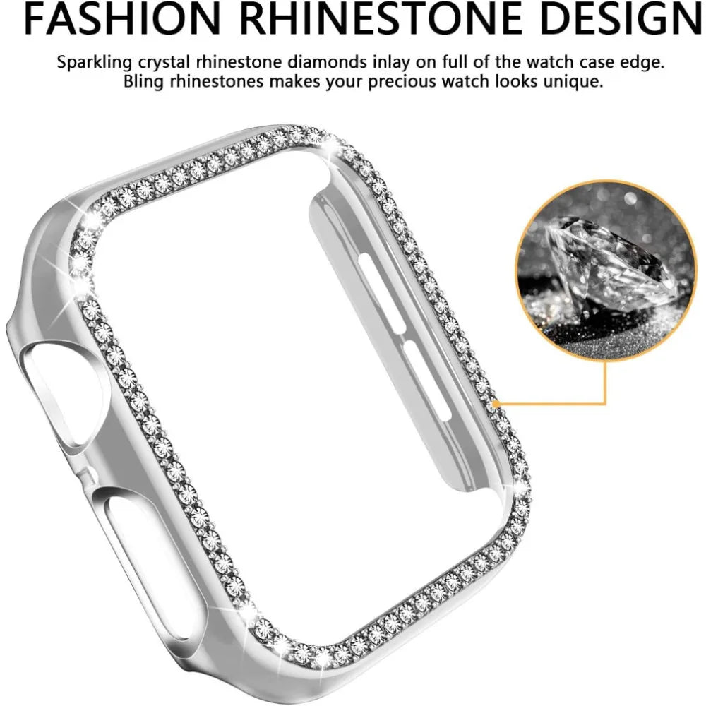 Apple Watch Case 9/8/7 41mm 45mm Bling Rhinestone Women Protective Case Bumper Frame Cover iWatch Series 40mm 44mm 6/5/4 SE