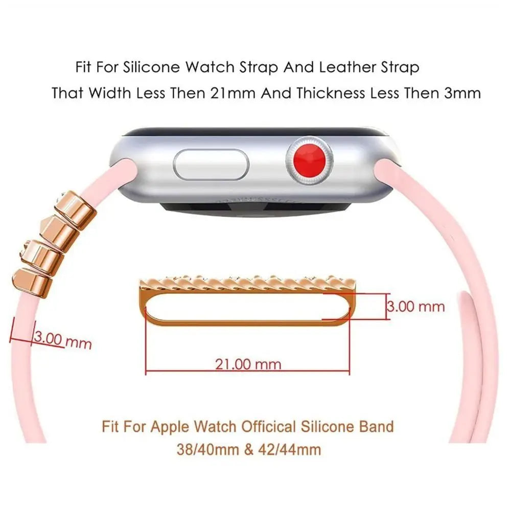 Creative Metal Wristbelt Charms Decorative Ring For Apple Watch Band Diamond Ornament Brooch Silicone Strap Jewelry Accessories