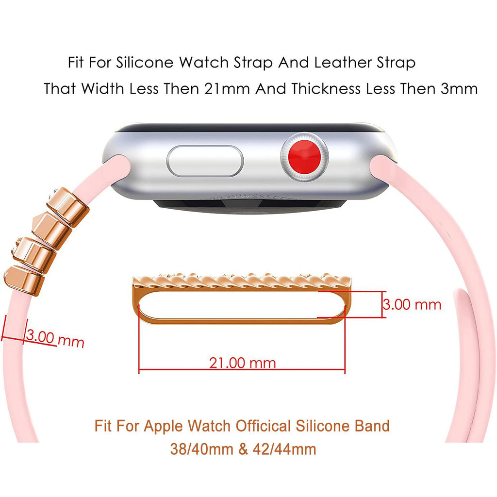 Decoration For Apple Watch Band 26 Letters Metal Charms Diamond Jewelry Charms Smart Watch Silicone Strap Accessories