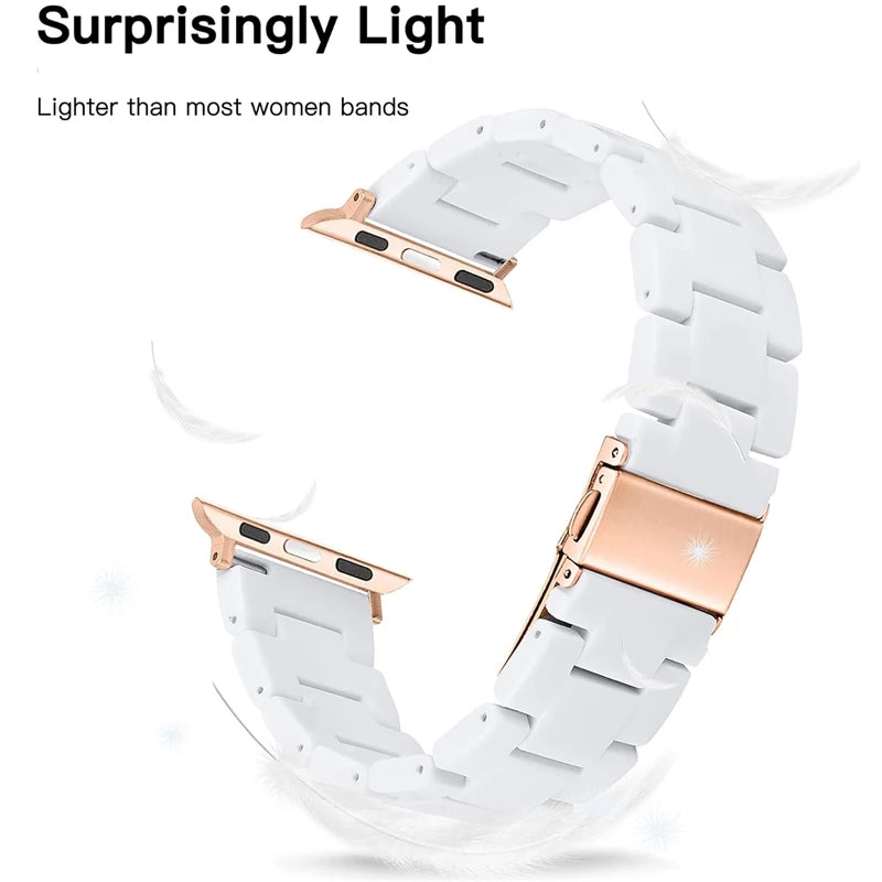 Resin Strap+Case For Apple Watch Band Series9 8 7 45mm 41mm Screen Protector Bands iWatch SE 6 5 4 44mm 40mm Bracelet