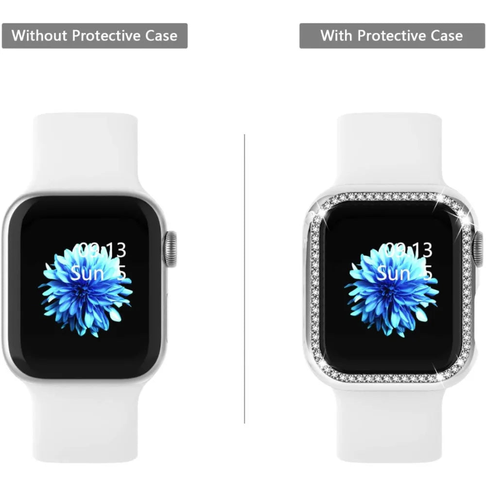 Apple Watch Case 9/8/7 41mm 45mm Bling Rhinestone Women Protective Case Bumper Frame Cover iWatch Series 40mm 44mm 6/5/4 SE