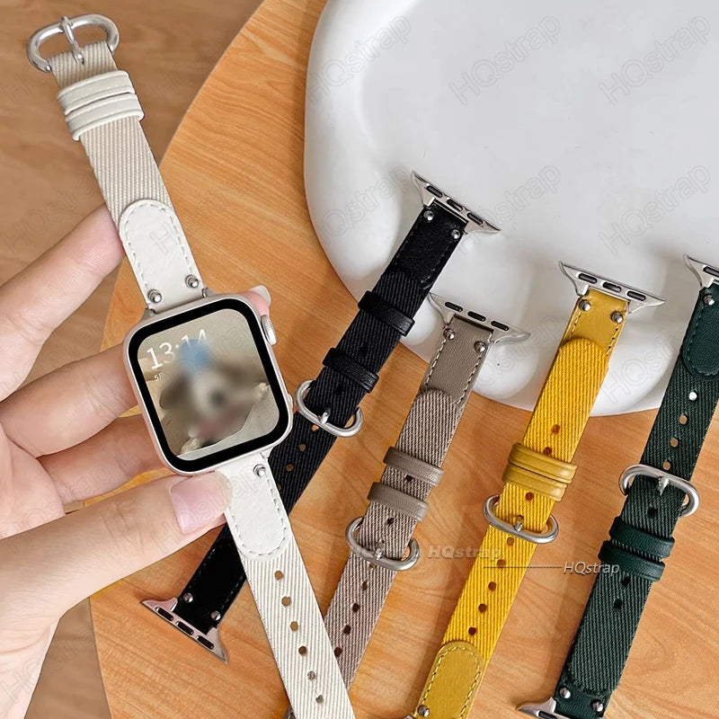 Women Nylon Strap for Apple Watch Band 41mm 40mm 38mm Bracelet for Iwatch Series 9 7 8 SE 6 5 4 SE 44mm 45mm 42mm Ultra2 49mm