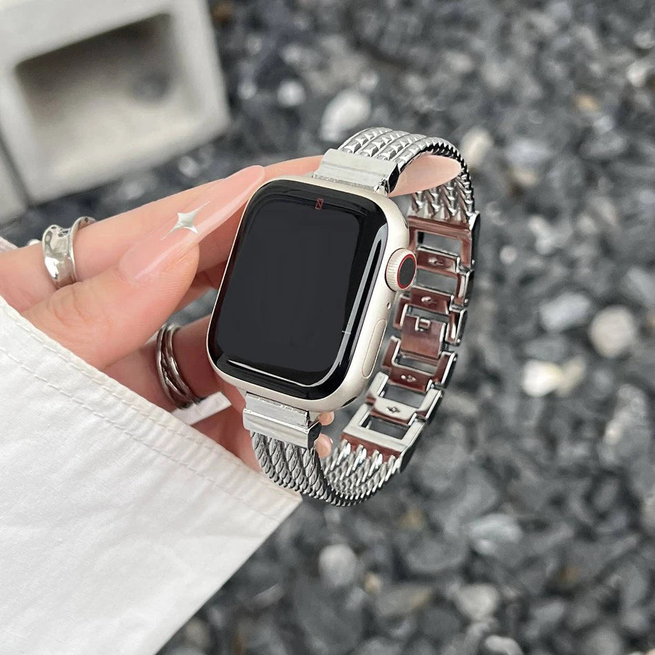 Metal Strap For Apple Watch UItra 8 7 49mm 45mm 44mm INS Stainless Steel Bracelet For iWatch Series 6 5 4 SE 42mm 40mm 38mm Band