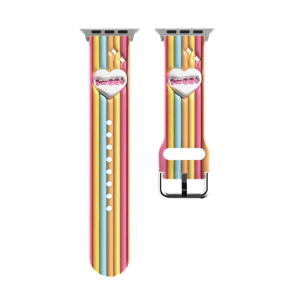 Straps for Apple watch Band 44mm 40mm 45mm 41mm 46 42mm 45mm correa Printed bracelet iWatch series 10 8 7 6 3 SE 9 ultra 2 49mm