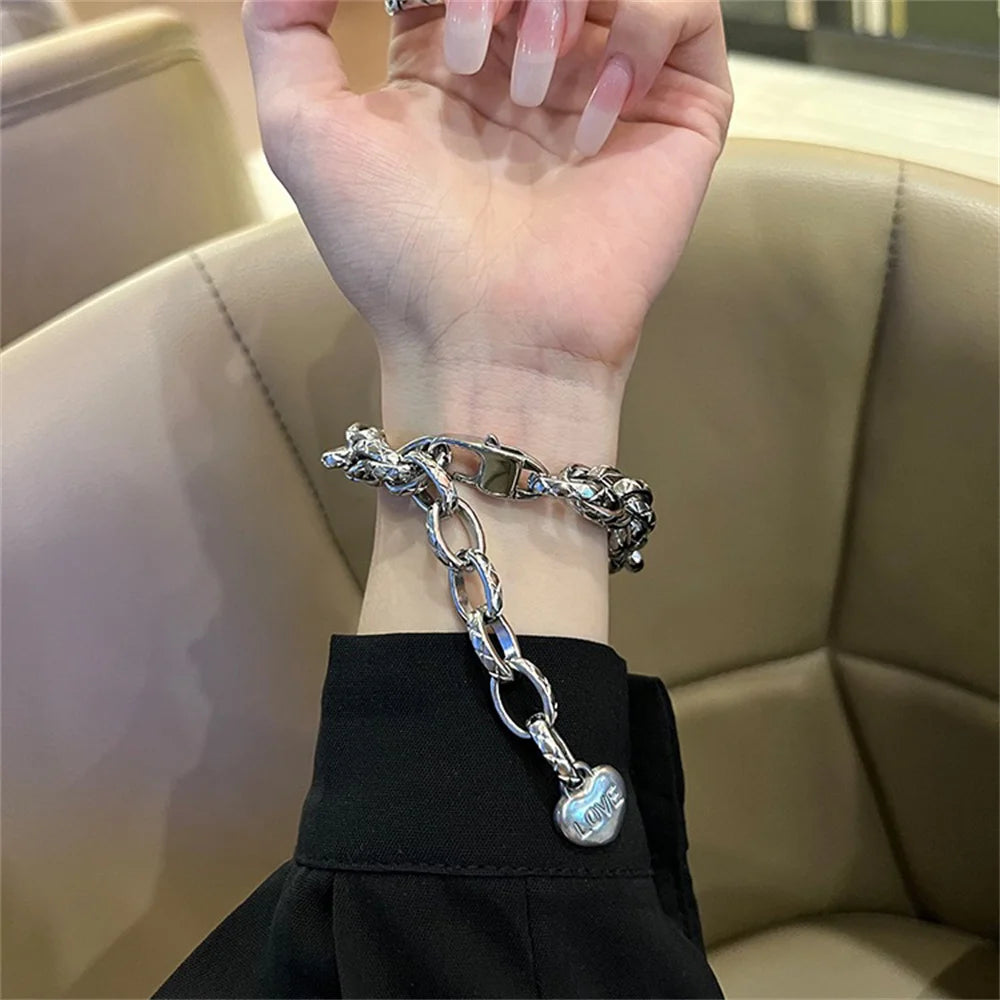 Lover Heart Chain Bracelet For Apple Watch 9 Band 8 7 6 5 Se 4 Ultra 2 Cute Wristband For Iwatch 40mm 41mm 42mm 44mm 45mm 49mm