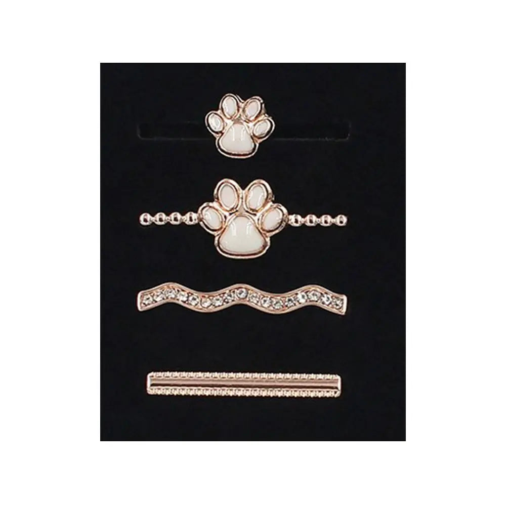 Cat Paw Diamond For Apple Watch Band Ornament Decoration Ring Metal Charms For iwatch Bracelet Silicone Strap Jewelry Accessory