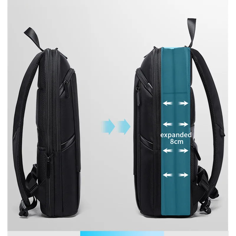 Men Business Waterproof 15.6" Laptop Backpack Fashion Male Classic Fashion Travel Moto&Biker Light Scalable Shoulder Bags