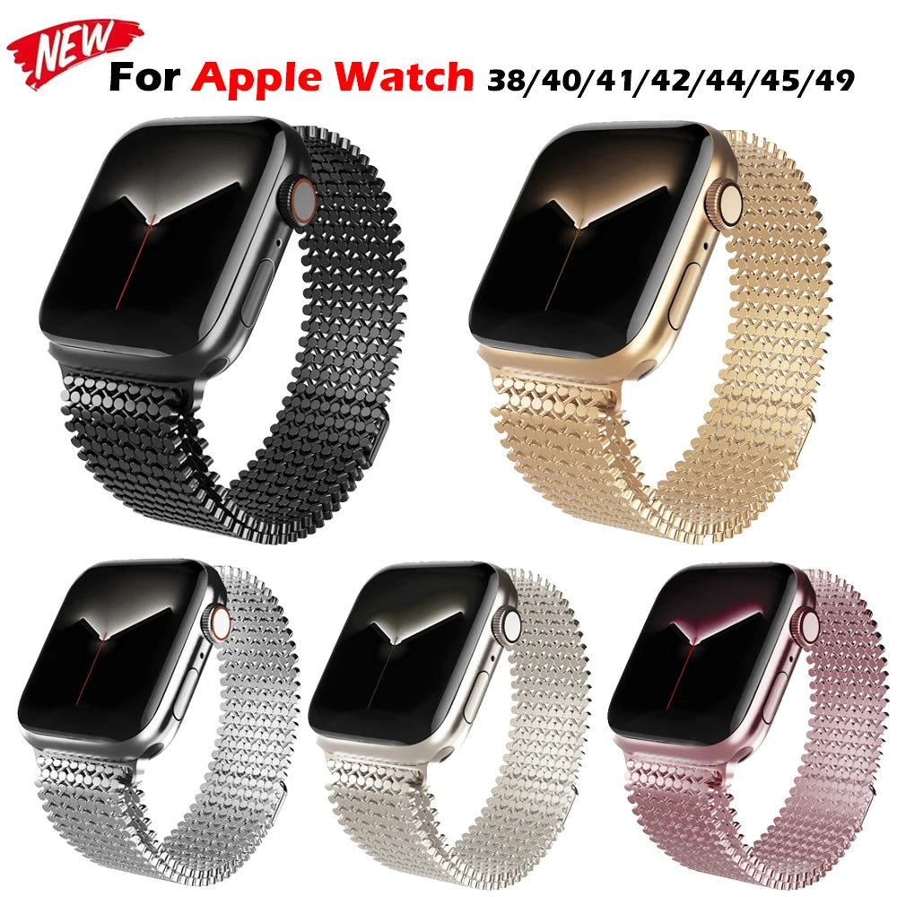 51％ Off | Metal Strap For Apple Watch 38mm 40mm 41mm Stainless Steel Bracelet Band For Iwatch Ultra 42mm 44mm 45/49mm Watchband Asseccory