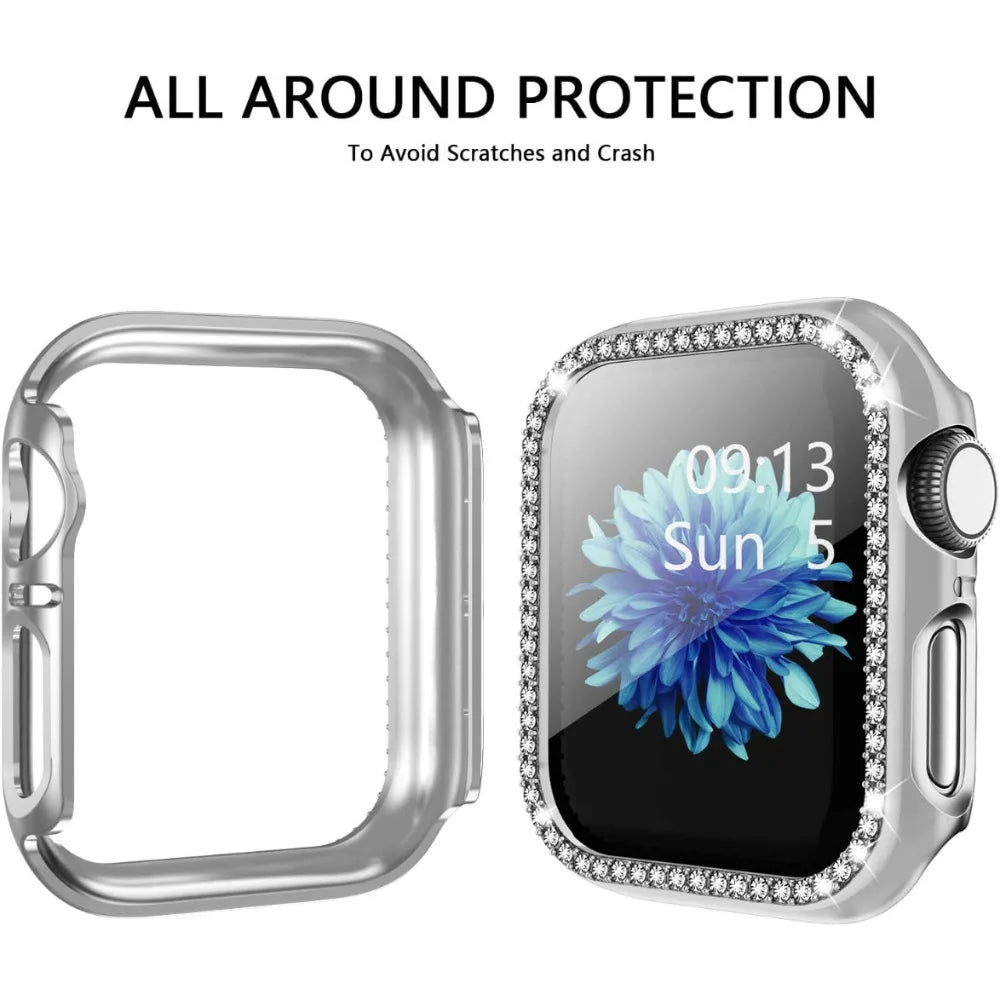 Apple Watch Case 9/8/7 41mm 45mm Bling Rhinestone Women Protective Case Bumper Frame Cover iWatch Series 40mm 44mm 6/5/4 SE