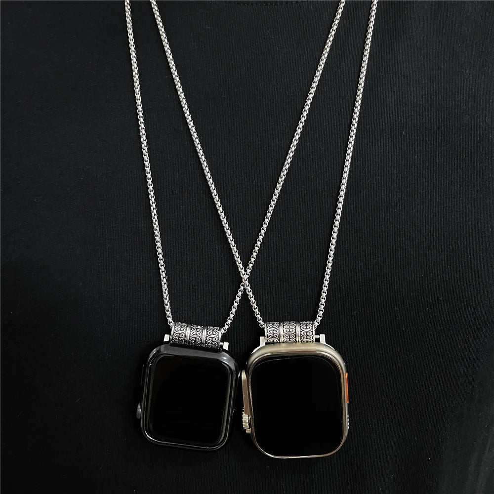 Necklace For Apple Watch Ultra Band iWatch Stainless Steel Pendant Bracelet Link