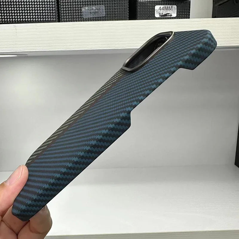 Real Aramid Fiber Carbon Mag Safe For IPhone 16 15 14 13 Pro Max 16Promax 15Pro Ultra Thin 14Promax 15ProMax Hard CASE Cover