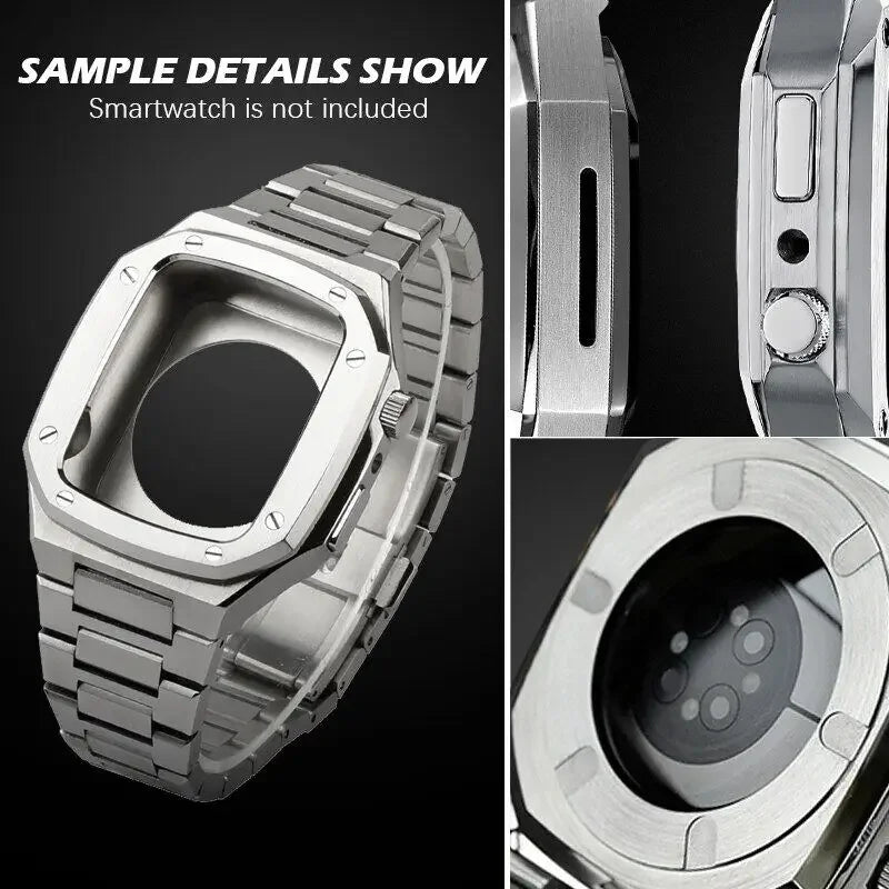 Luxury Modification Kit for Apple Watch Case Band 45mm 41mm/40mm 44mm Mod Metal Watch Case for i Watch Series 9 8 7 6 SE 5 4