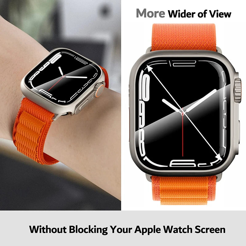 Silicone strap+case For Apple Watch Case 44mm 45mm 41mm 40mm Screen protectores Change to Ultra For iWatch Series 8 7 SE 6 5 3