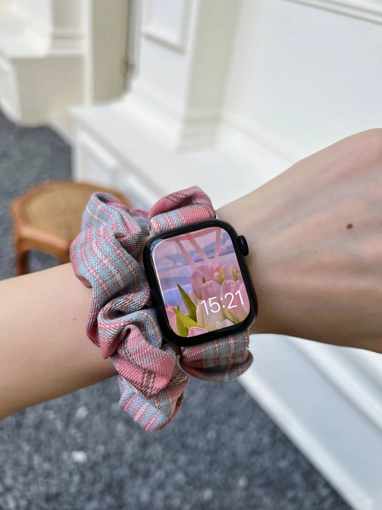 Scrunchie Strap For Apple Watch Band 49mm 45mm 44mm 41mm 40mm 42mm 38mm Elastic Fashion Fabric Loop iwatch Serie 8 7 6 5 4 3 SE