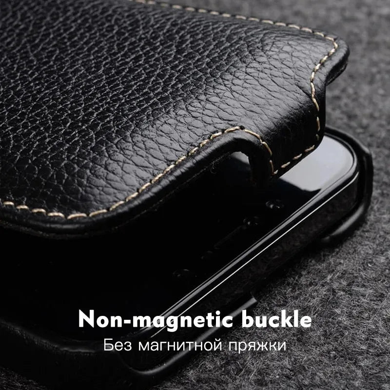 Melkco Genuine Leather Case For iPhone 15 Pro Max iPhone 16 Pro14 13 12 mini Business Luxury Real Cow Flip Phone Bag Cover