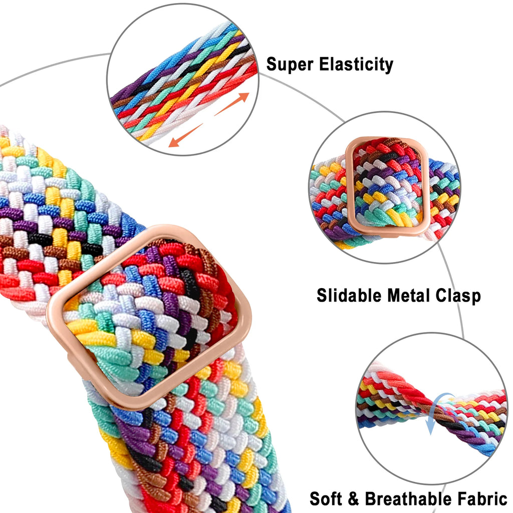 Braided Solo Loop For Apple watch band 44mm 40mm 49mm 45mm 41mm 38mm Elastic Nylon bracelet iWatch series 8 3 se 6 7 Ultra strap