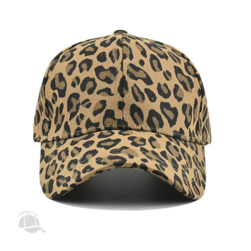 The New Round Top Hat Men Women Leopard Print Baseball Cap Outdoor sun-shading Versatile Duck Tongue Cap Casquette Homme