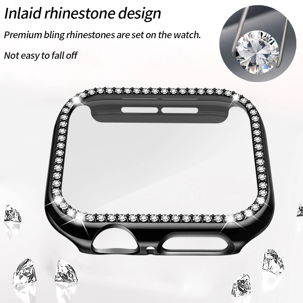 Apple Watch Case Series7 6 SE 5 4 3 2 iWatch Case Accessor 45mm 41mm 44mm 40mm 42mm 38mm Protector Bumper PC Diamond Apple Watch