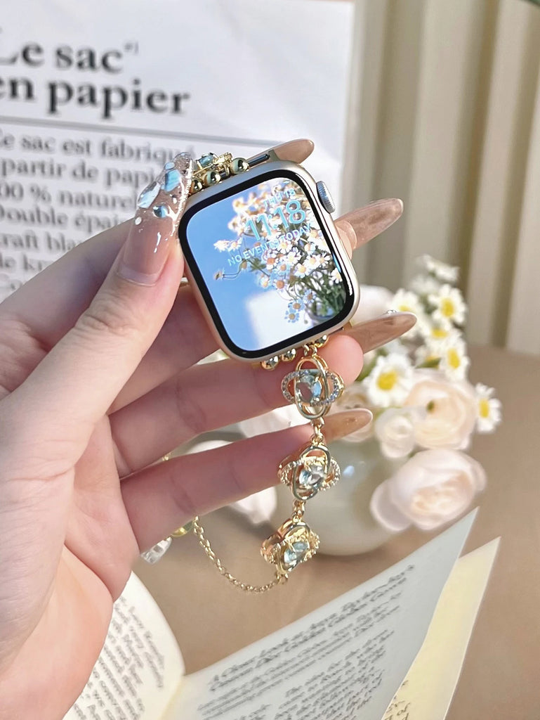 Compatible With Apple Watch Apple Paperclip Flower Series 10 9 8 7 6 5 4 3 2 1 SE Gen 38 40 41mm 42 44 45