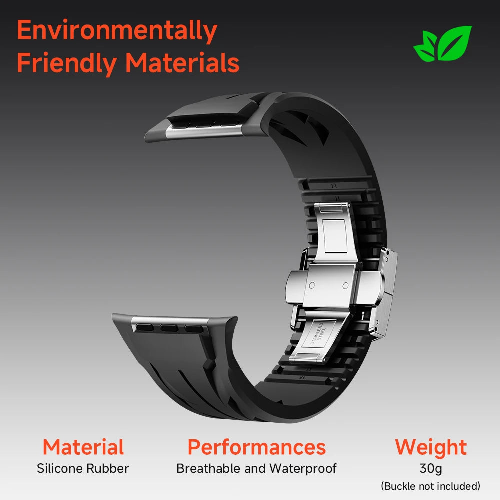 Ultra Silicone Cut To Size Band for Apple Watch 45mm 44mm 42mm Premium Bracelet for Iwatch Ultra 2 1 49mm Series 9 8 7 Se 6 5 4