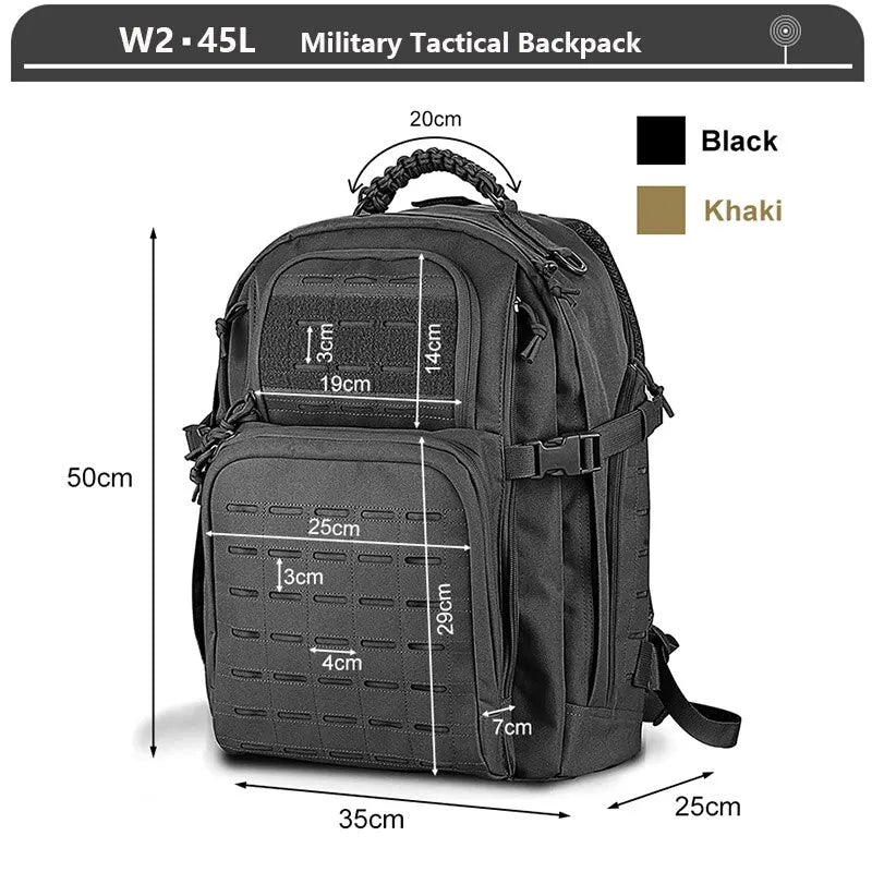 Military Tactical Backpack 3 Day Assault Pack Army Molle Bag 38 45L La www.Nuroco