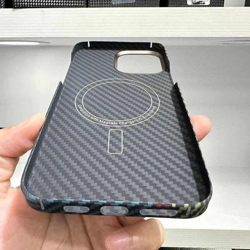 Real Aramid Fiber Carbon Mag Safe For IPhone 16 15 14 13 Pro Max 16Promax 15Pro Ultra Thin 14Promax 15ProMax Hard CASE Cover