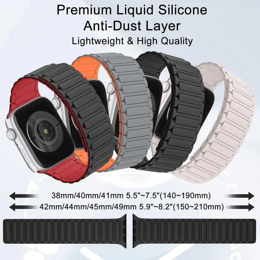 Magnetic strap for Apple Watch Band 49mm 45mm 44mm 40mm 41mm 38mm Silicone correa Bracelet iWatch Series 9 8 7 6 5 4 3 Se ultra2
