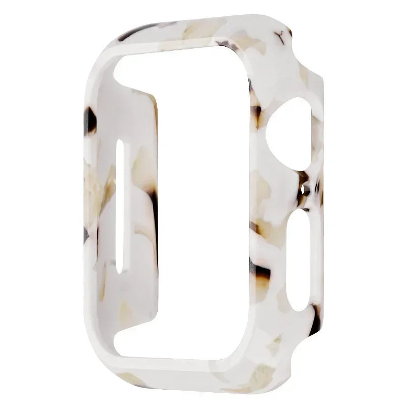 Resin Band for Apple Watch Series 9 8 7 41 45mm Cover Transparent Bracelet for iWatch 6 5 4 se 42mm 44 38 40mm Woman Case+Strap