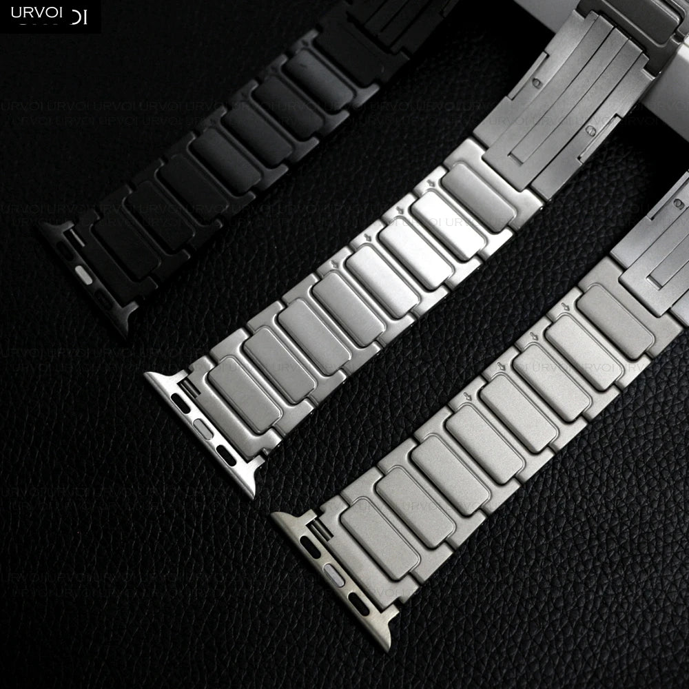 Full Titanium band for Apple Watch Ultra 2 link bracelet Series 9 8 7 6 SE54 buckle strap for iWatch 49mm adjust tool